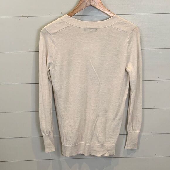J. Crew Women's Light Cream Cardigan Sweater 100% extra fine merino wool small - Picture 8 of 8